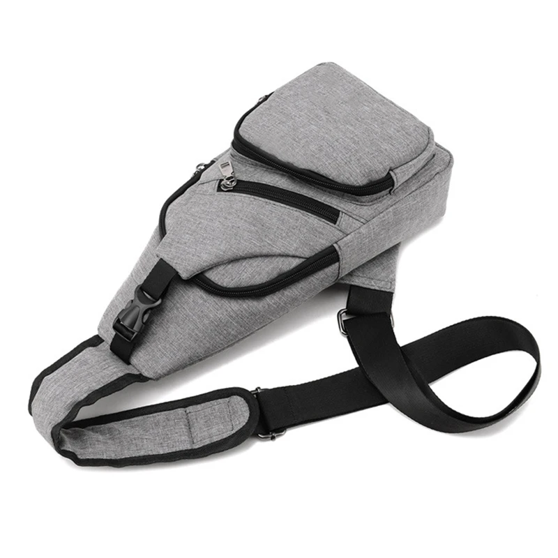 

Shoulder Bag USB Charging Sports Male Oxford Crossbody Casual Messenger Package Headphone Hole Multifunction