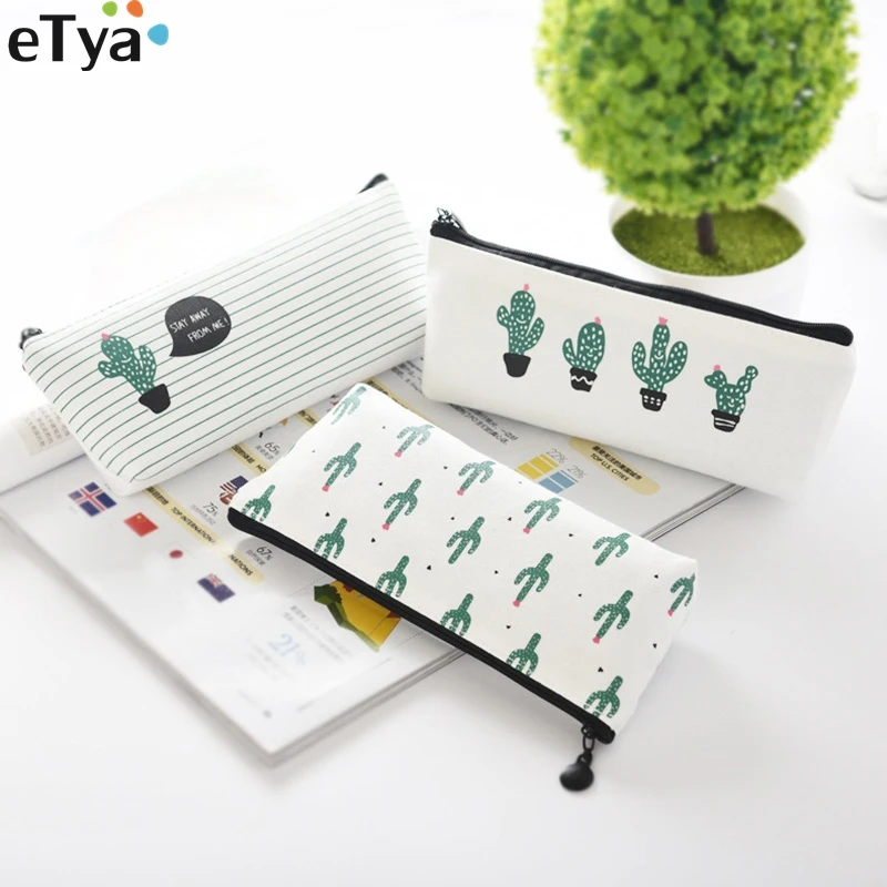 ETya, женская сумка для макияжа, Брезентовая, на молнии, косметичка для путешествий, косметичка, косметичка, органайзер, студенческие пеналы