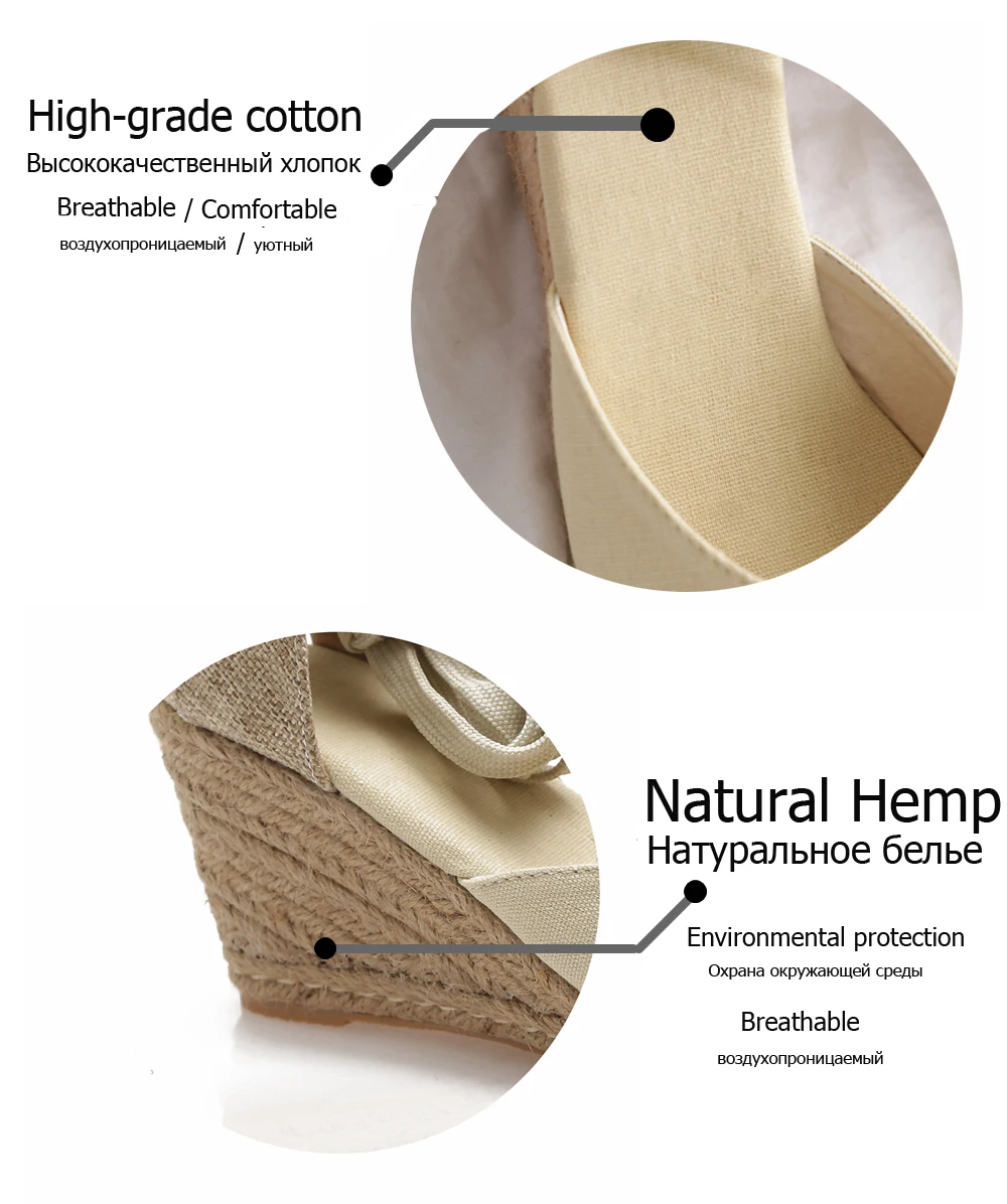 Сандалии женские холщовые с ремешком на щиколотке эспадрильи удобные дышащие