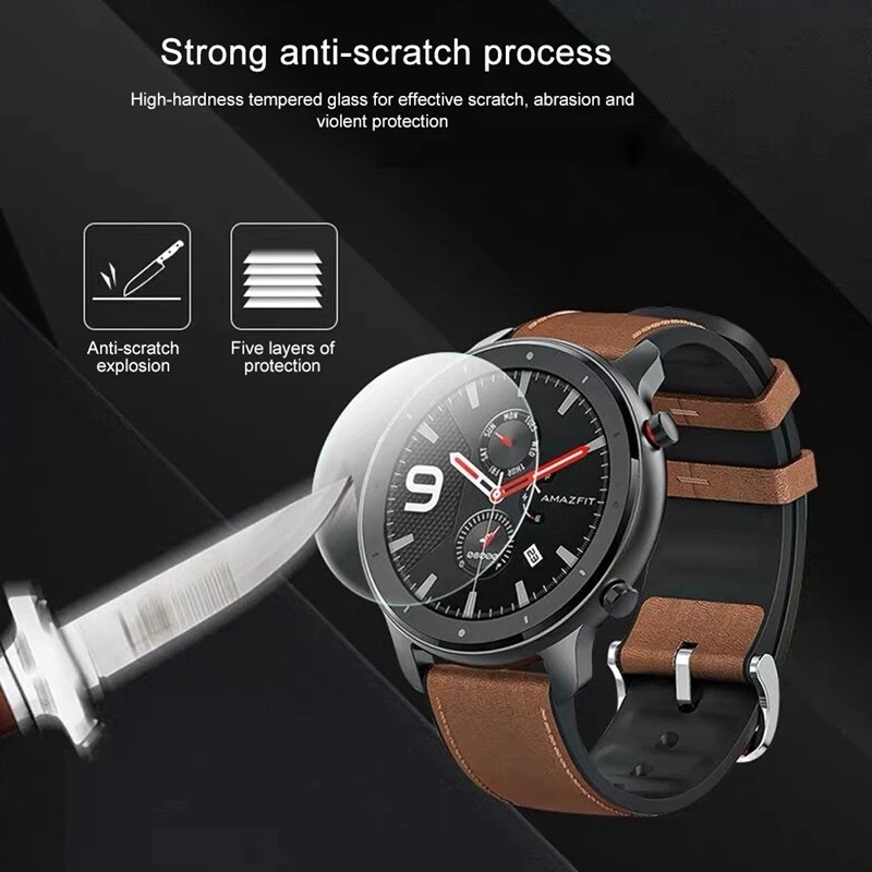 YUEDAER Glass For Amazfit GTR 47 Tempered Xiaomi 42 Screen Protector Anti-explosion Full Cover | Электроника