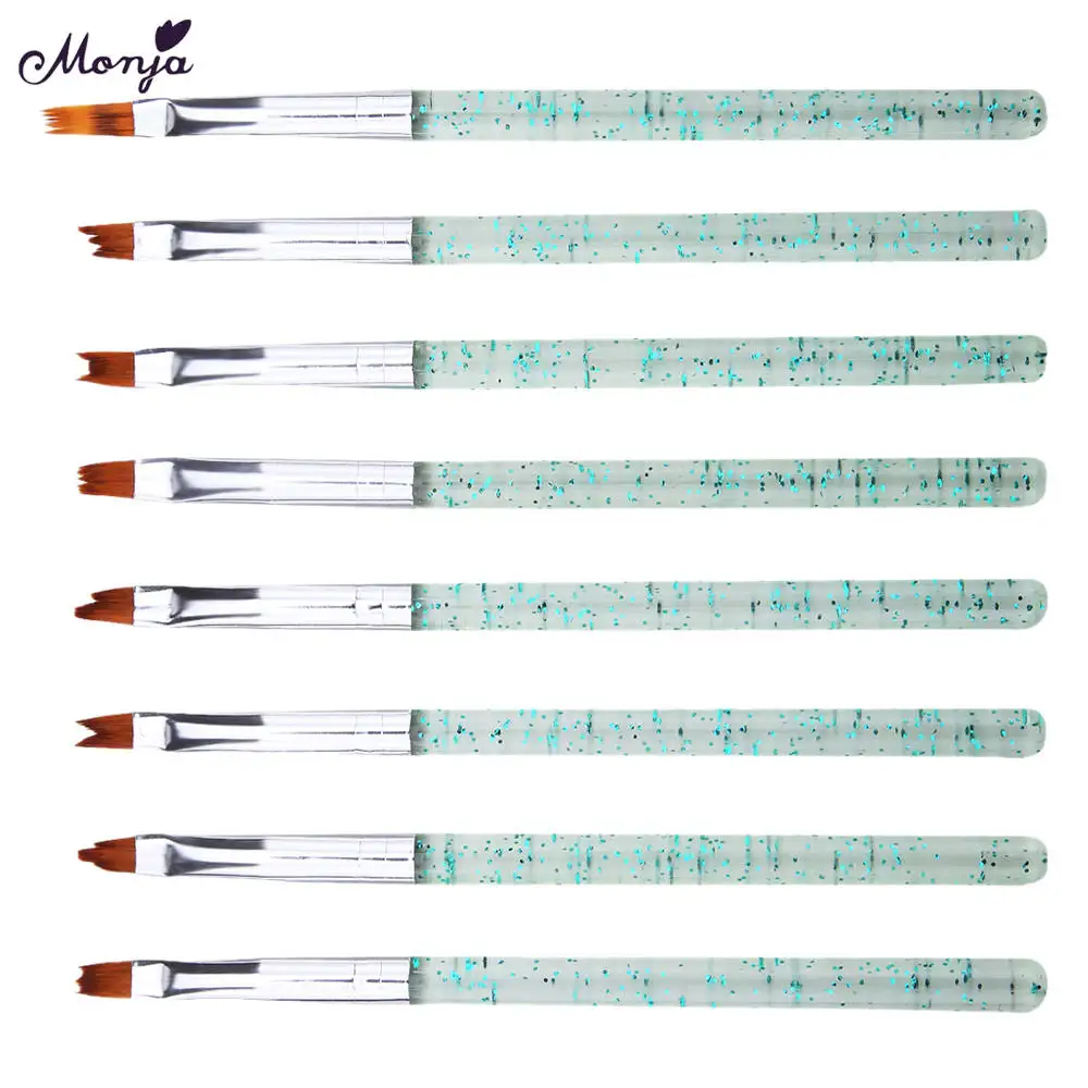 

8Pcs Nail Art Smile Moon Shape Petal Painting Gradient Fade Color Painting Drawing Pen Manicure Tool Nail Art