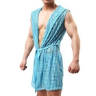 Мужские сетчатые халаты купальные халаты с капюшоном домашняя одежда для сна с вырезами