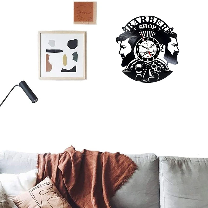 Настенные часы для парикмахерской современные украшения бара виниловая