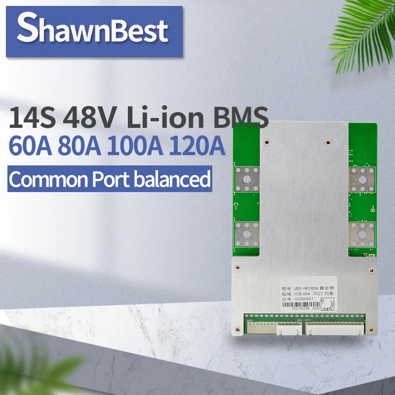 

BMS 48V li-ion 14s 60A 80A 100A 120A литиевая батарея электрического велосипеда pack 3,7 v общий порт сбалансированный pcm