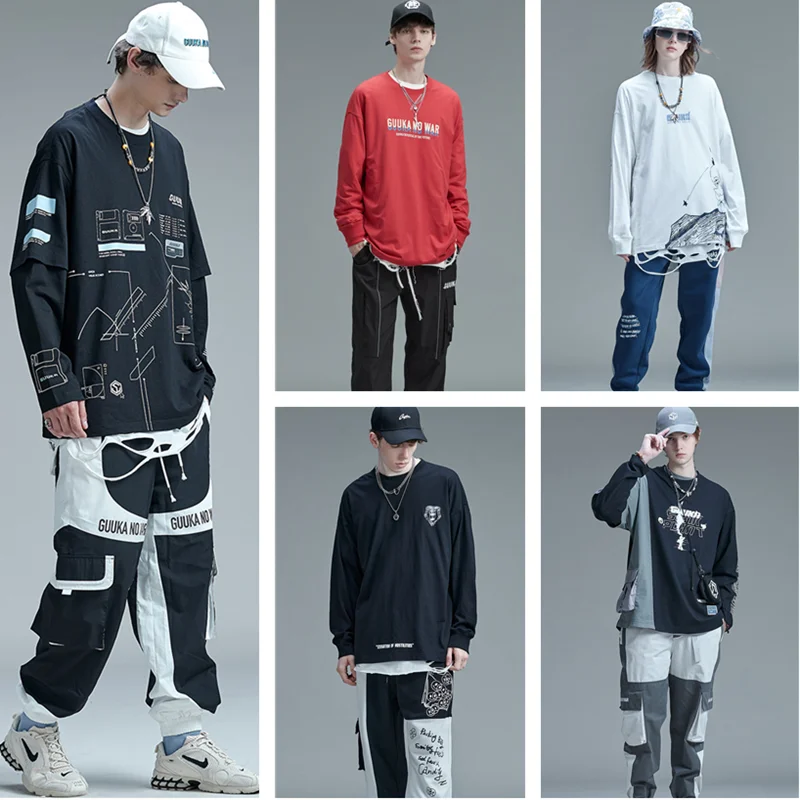 Модная футболка в стиле хип-хоп уличная одежда мужские свободные футболки с