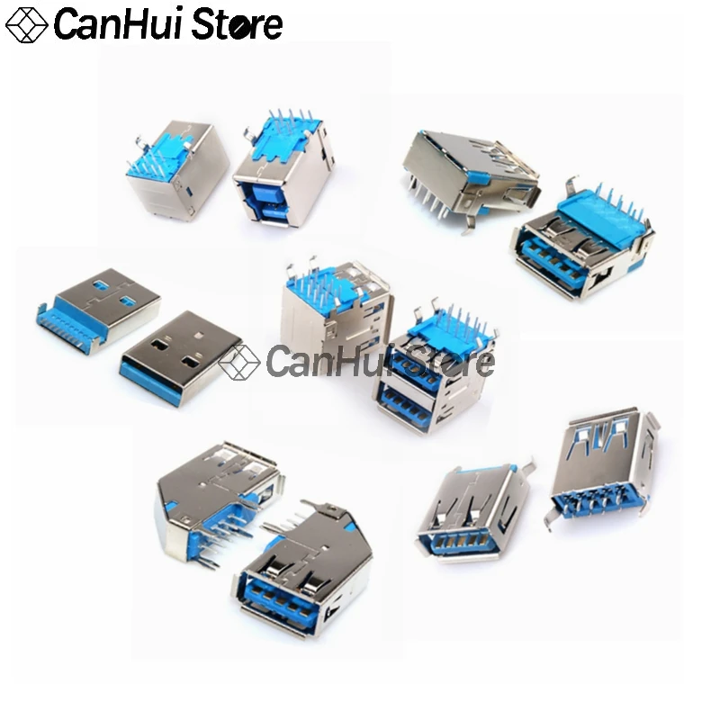 Квадратный разъем USB A типа мама 90 / 180 градусов 5 шт