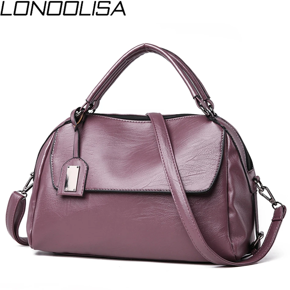 Женская кожаная сумка на плечо LONOOLISA роскошная дизайнерская через 2019|Сумки с