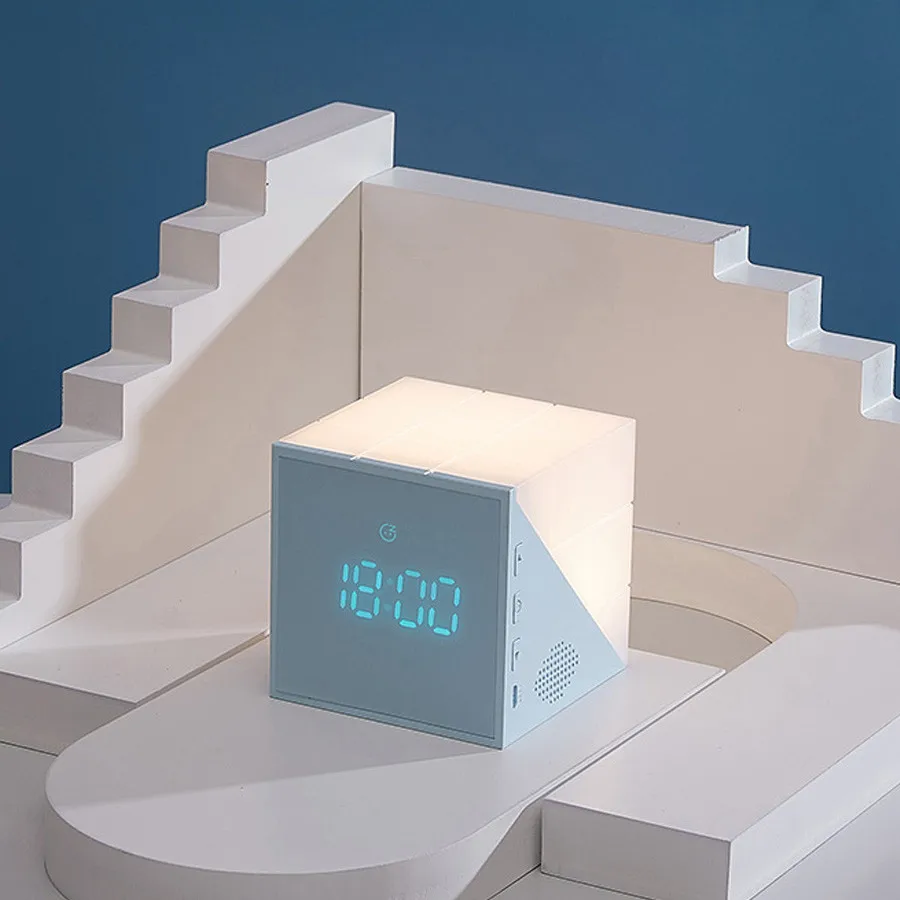 

creative time magic square alarm clock intelligent sleeping led night light USB multi-functional Bedside Alarm Clock A036