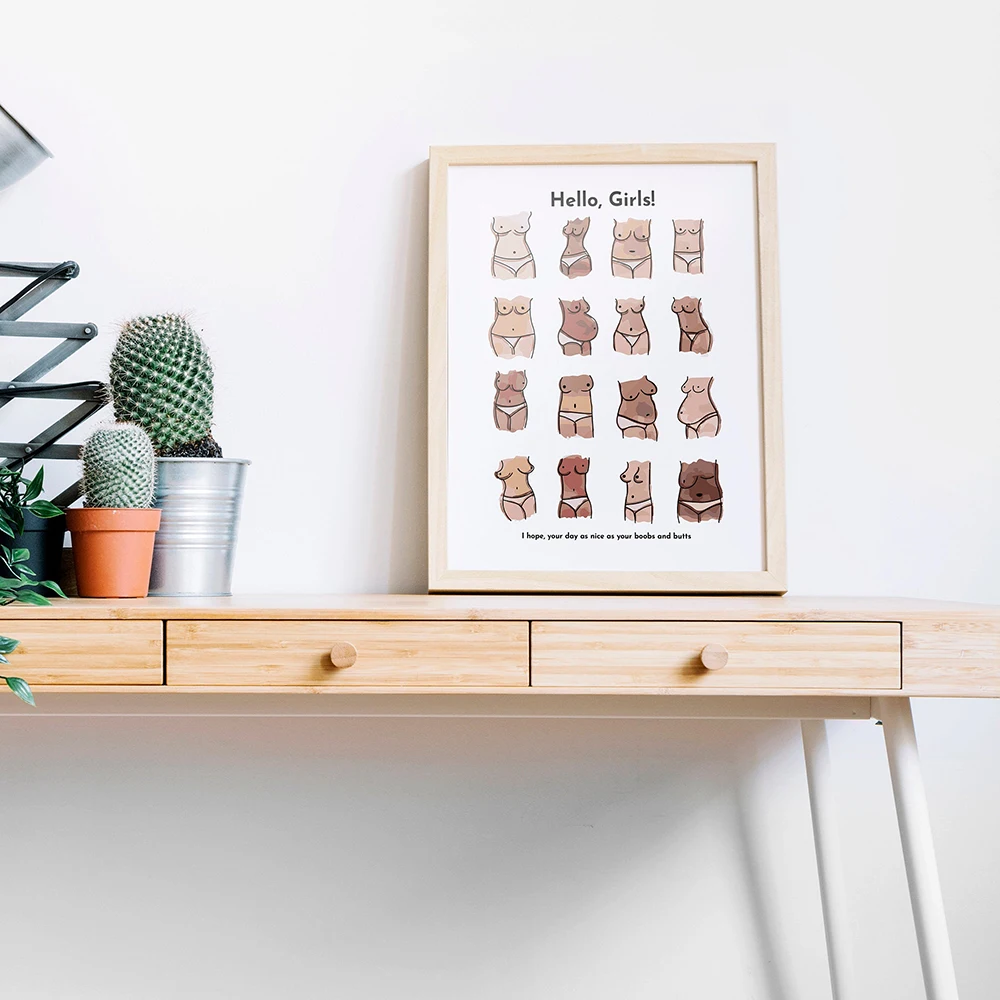 

Funny Bathroom Posters All Skin All Races Body Wall Art Canvas Painting Boobs Butts Prints Nordic Wall Pictures Home Decor
