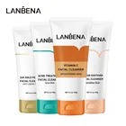 LANBENA очищающее средство для лица ВК Отбеливание Очищающая пенка для лица акне Уход восстановление эктоин с покрытыем цвета чистого 24 каратного золота пептида для ухода за кожей, для анти-старения, 100 г