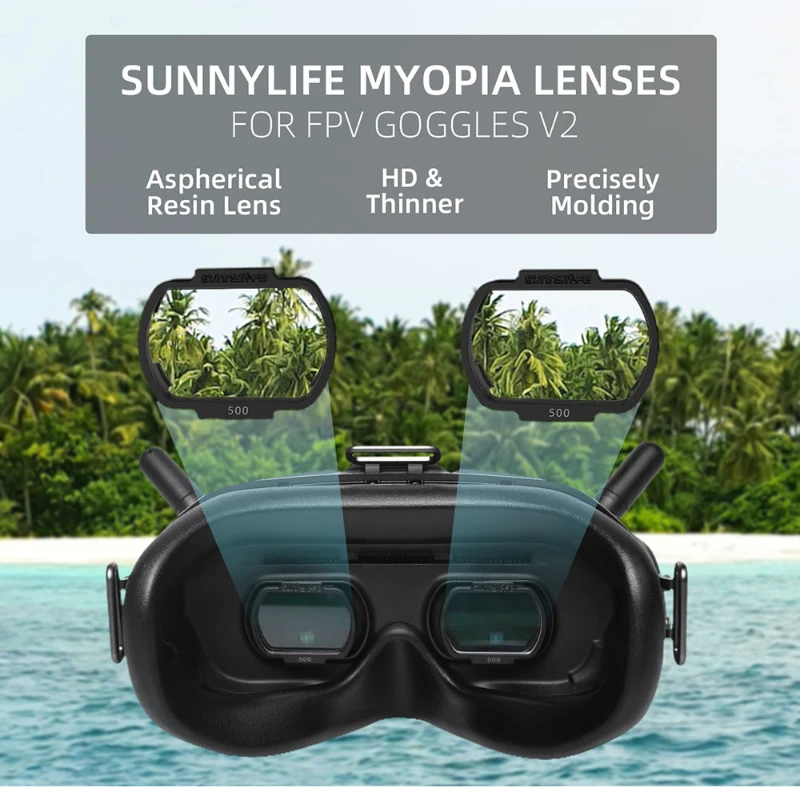 

Myopia Lens DJI FPV Goggles V2 Corrective Lenses Diopter 100 200 400 600 800 Comfortable to Myopia People for FPV Goggles V2