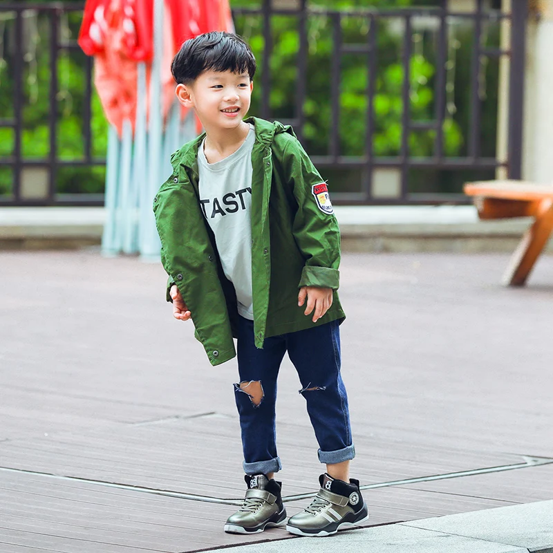 

Winter Boys Boots for Fashion Wing Children Genuine Leather Boots Plush Warm Kids Sneakers Flat Shoes Sports Ankle Martin Boots