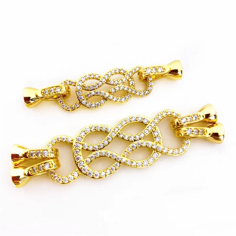 

Copper Clasps 18K Gold plated DIY Pearls Jewelry Fittings Fastener Connector Clasps For DIY Gems Pearls Necklace Bracelet Clasp