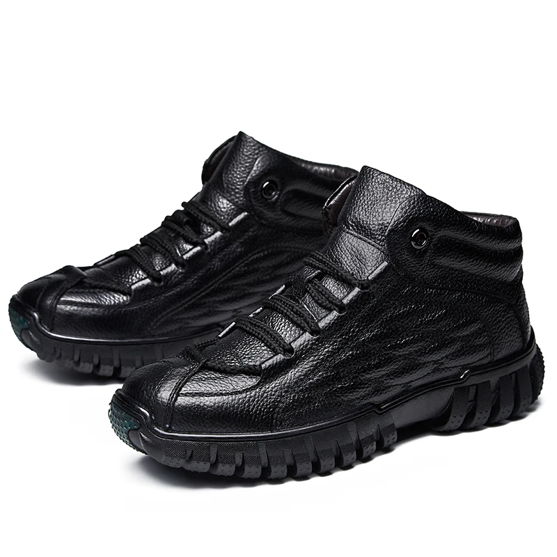 Высококачественная зимняя новая мужская удобная спортивная обувь, водонепроницаемая хлопковая обувь, кожаная спортивная обувь, модная пов... от AliExpress RU&CIS NEW