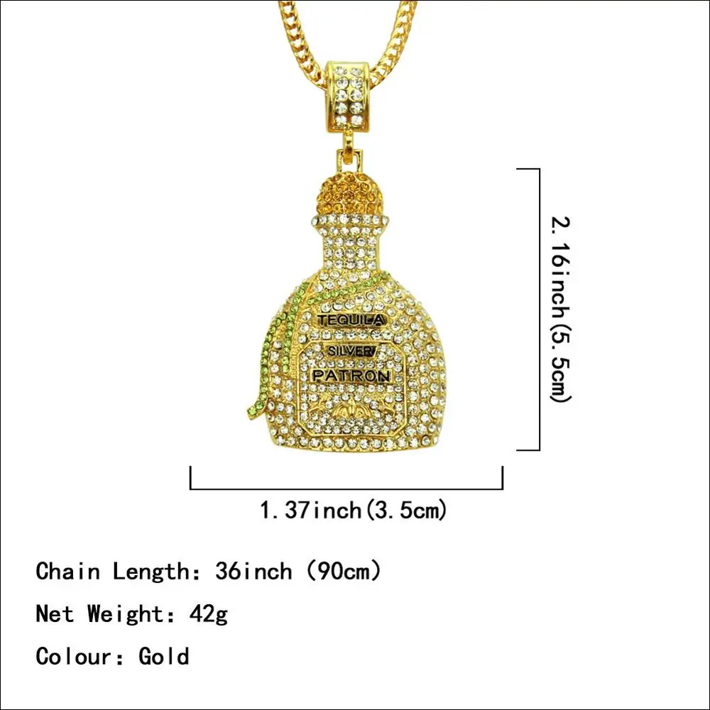 Ожерелья стразы в виде бутылки вина со стереозвуком украшения стиле хип-хоп