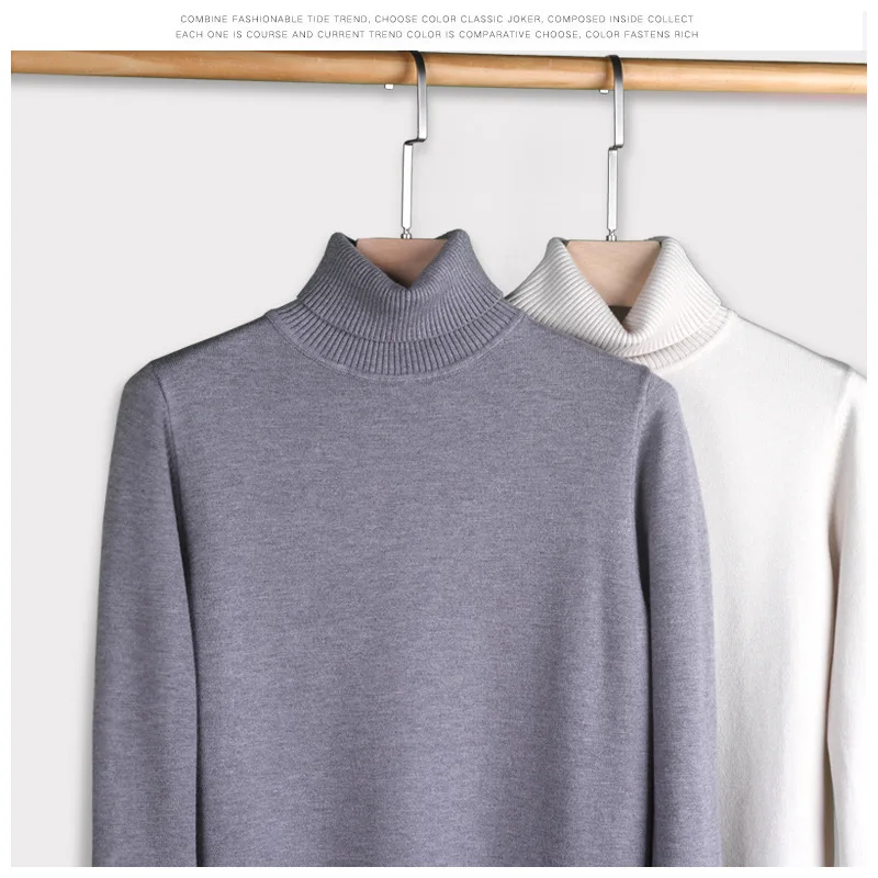 Водолазка для мужчин зимний свитер мужской s топ с высоким воротом милые