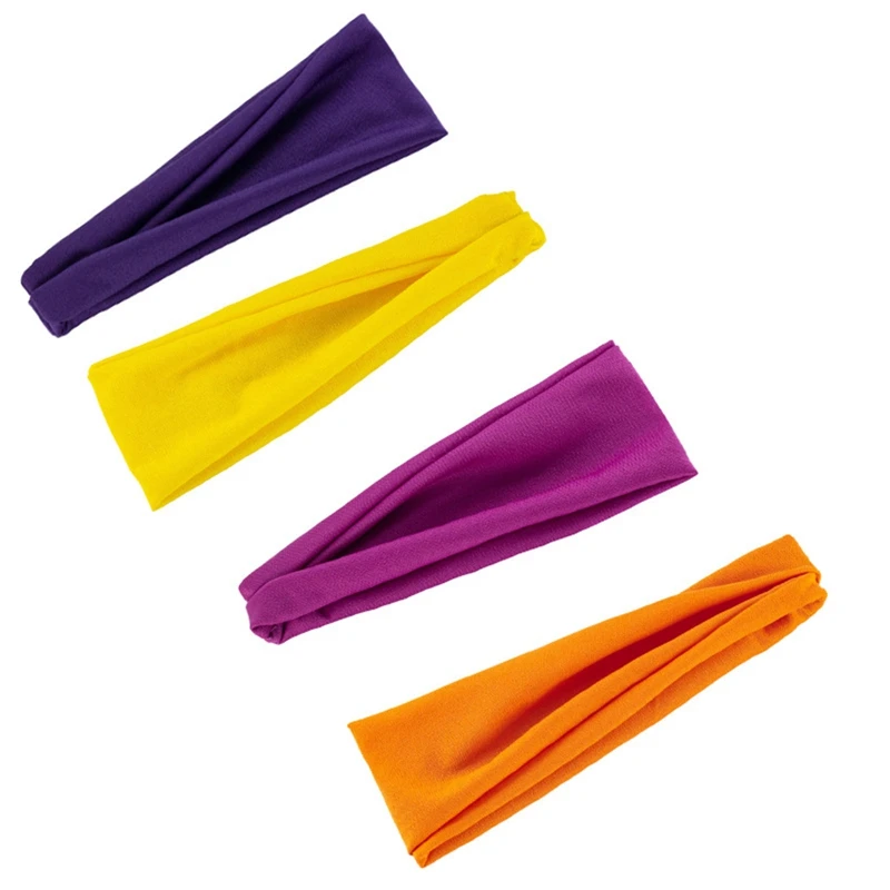 

2pcs New Sports Stretch Hairband Cute Pure Color Wide Yoga Women Unisex Elastic Turban Hair Band Hair Accessories