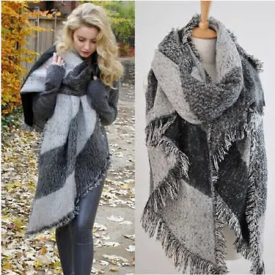 

VS&LLWQ Fashion Large Scarves Women Long Cashmere Winter Wool Blend Soft Warm Plaid Scarf Wrap Shawl Femme Scarf Foulard