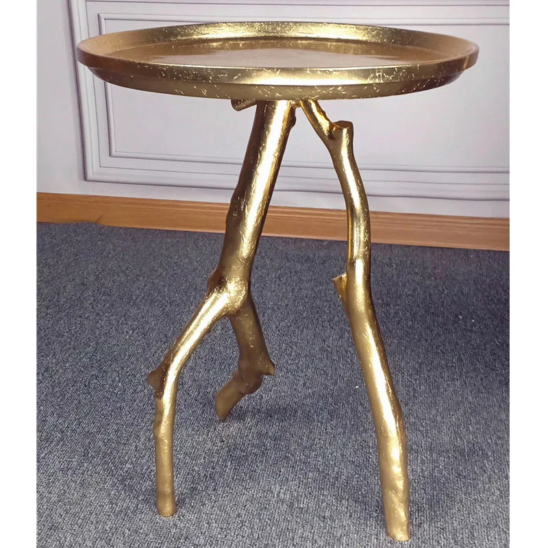 golden color european style twig side table coffee corner for living room | Мебель