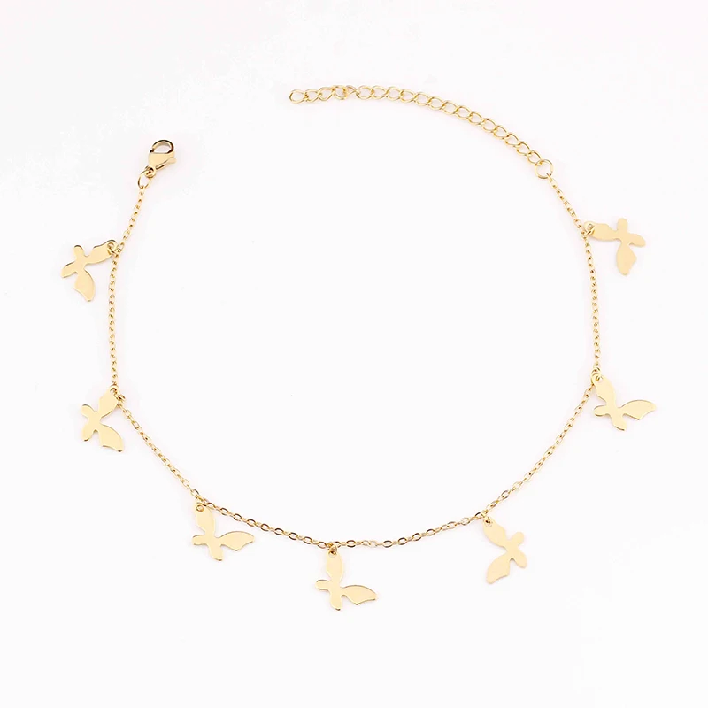 Женские Простые богемные бабочки пляжные Босиком ножные браслеты браслет под