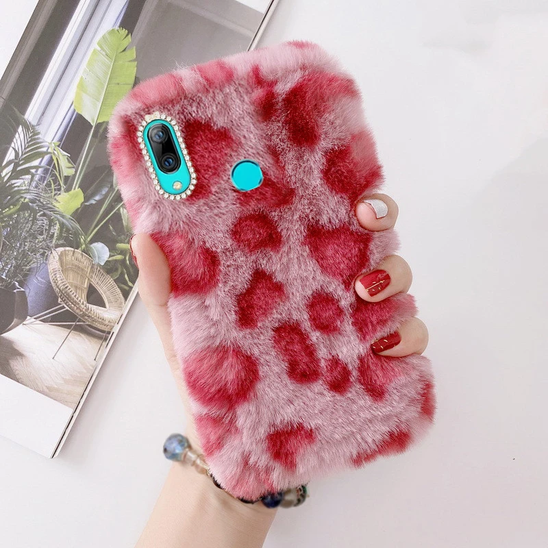 

For Huawei Y9a Y9s Prime 2019 Y8p Y8s Y7a Y7p Y6p Cute Fluffy Plush Warm Case Luxury Shockproof Silicone Soft Protection Cover