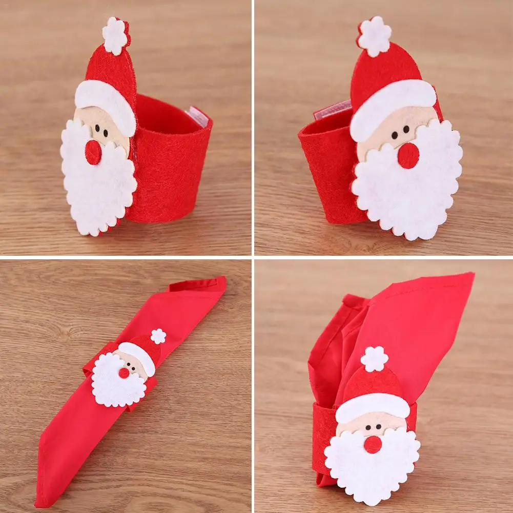 4 шт. Рождество Санта Клаус пряжки кольца для салфеток подставки под салфетки