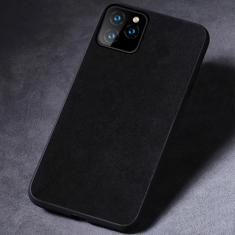 Черный Чехол из натуральной кожи для iphone 11 pro max, оригинальная Противоударная задняя крышка, чехол для iphone 11, чехол xr xs max 7 8 plus, fundas - Цвет: Черный