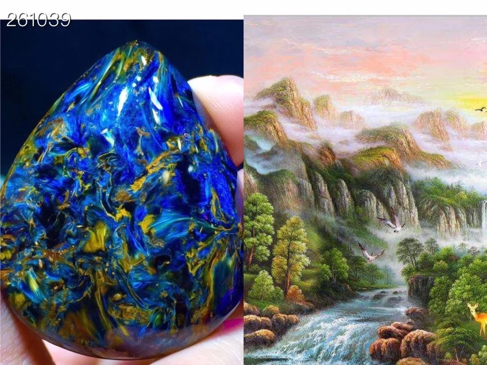 

Genuine Natural Blue Pietersite Chatoyant Namibia Pendant 43.4/35.8/11mm Water Drop Women Men Cat Eye 925 Sterling Silver AAAAAA