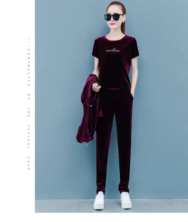 Женский спортивный костюм, Conjuntos De Mujer, для бега, Femme, толстовка, длинная куртка+ футболка+ штаны, комплект, зимняя одежда, Женский Бархатный спортивный костюм
