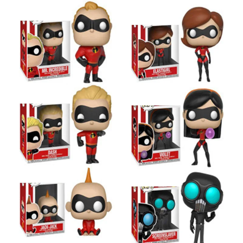 Экшн фигурка из ПВХ FUNKO THE суперсемейства 2 MR.INCREDIBLE JACK фиолетовая ELASTIGIRL DASH