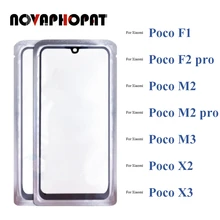 10PCS Black Digitizer LCD Sensor Glass For Xiaomi Poco F1 F2 M2 M3 M2 pro X2 X3 Touch Screen Glass lens Panel + With OCA Film