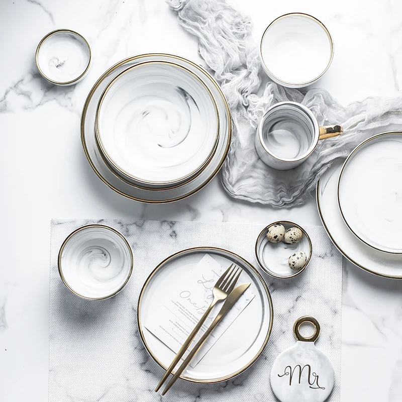 1 шт. мраморная керамическая тарелка с перфорацией для риса салата лапши миски