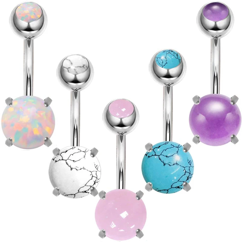 Пирсинг пупка Женский с разными камнями 14 г 1 шт. | Украшения и аксессуары