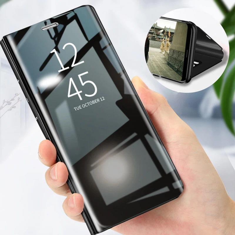 Флип-чехол с зеркалом для samsung Galaxy S10 S8 S9 плюс Чехол телефона Note 8 9 S6 S7 край A10 A30 A40 A50