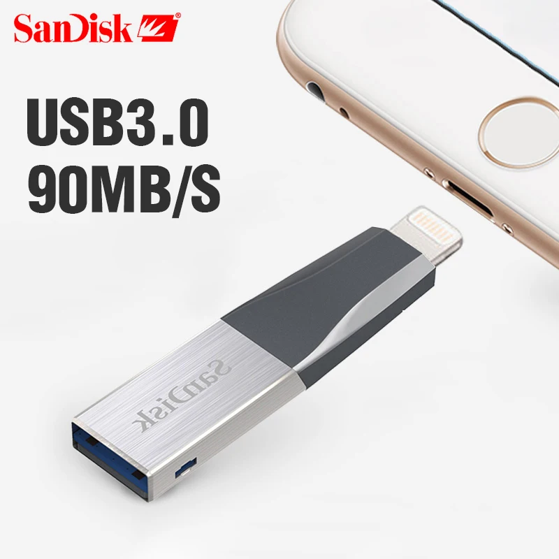 SanDisk USB флэш-накопитель iXPand OTG разъем Lightning U диск 3 0 Флешка 32 Гб 64 128 ГБ