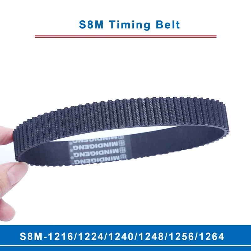 

timing belt S8M-1216/1224/1240/1248 /1256/1264 teeth pitch 8 mm circular teeth belt width 20/25/30/40 mm for 8M timing pulley