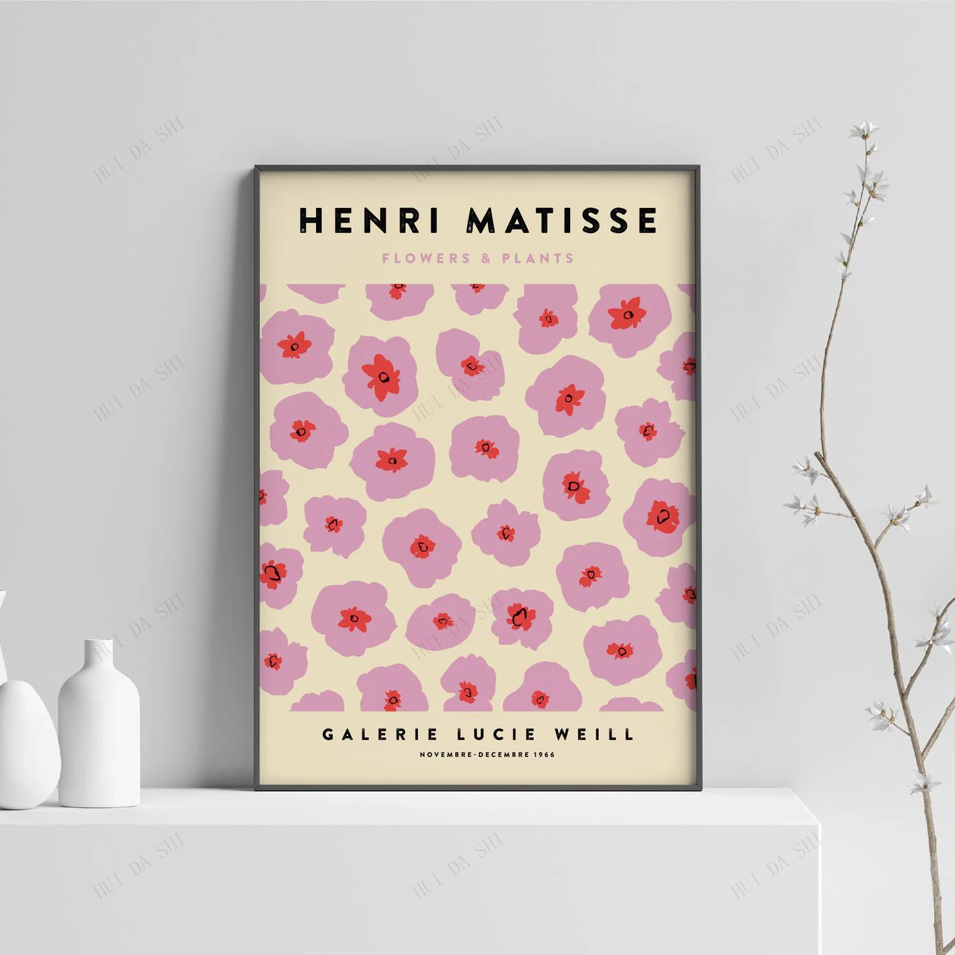 Настенный постер матиссе с изображением розовых цветов цифровая загрузка принт