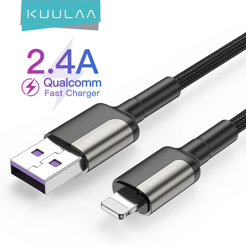 

KUULAA 2.4A USB Cable for Lightning Fast Charging Cable for iPhone 13 12 11 Pro Max Xs X 8 7 6 Plus Wire USB Data Charge Cable