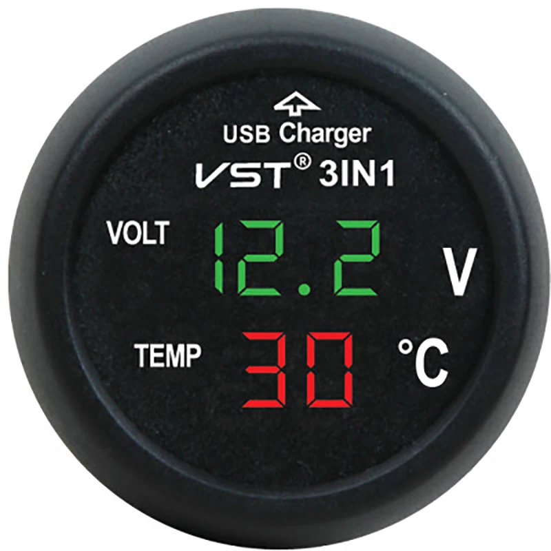 Car Power Cigarette USB Charger Thermometer Voltmeter Digital Socket Lighter Reliable LED Ammeter Tester Battery Capacity | Автомобили и