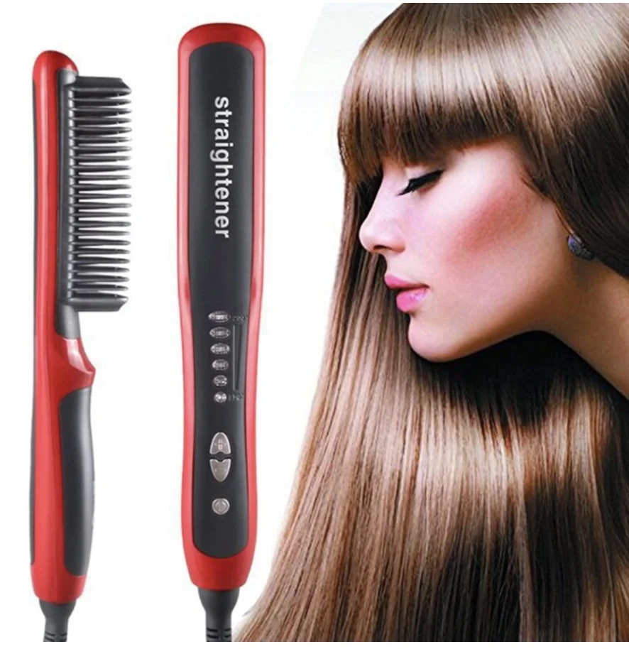 

Men Beard Straightener Ceramic Hair Straighteners Multifunctional Hair Brush Curling Iron Straightening Comb Quick Hair Styler