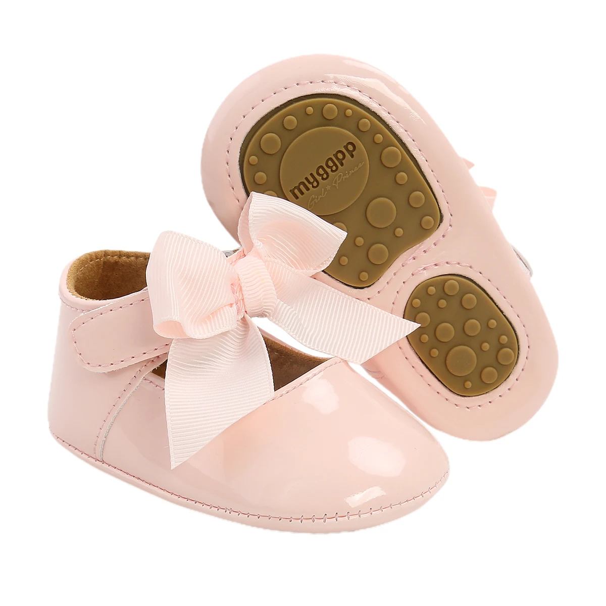 Citgeett Baby Girl Shoes Soft Sole Princess Flats with Cute Bow Non-Slip Infant Crib |