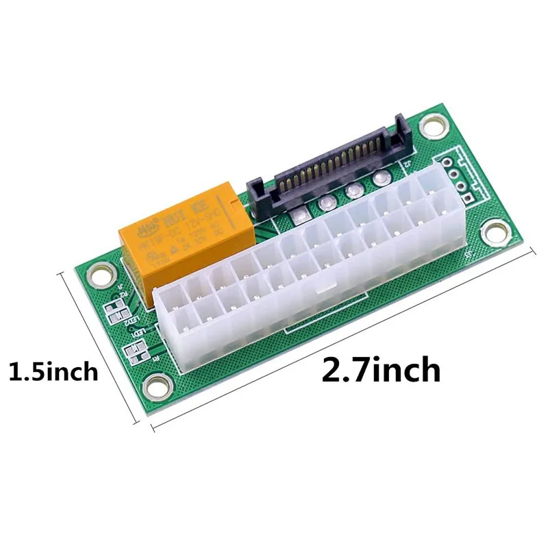 

2Pcs Synchronous Power Board Dual PSU Multiple Power Supply Adapter Add2Psu with Sata ATX 24Pin to Molex 4 Pin Connector