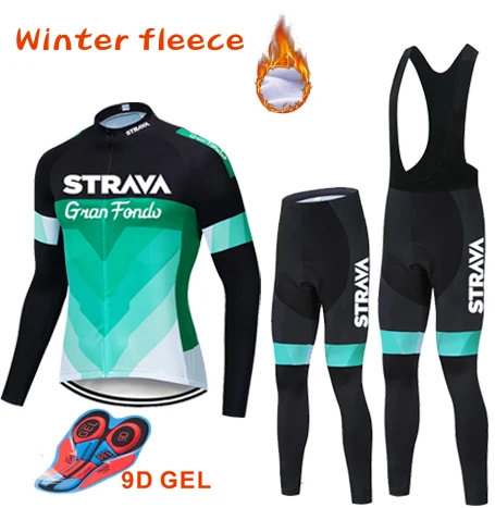 Теплая зимняя флисовая одежда для велоспорта STRAVA 2021 мужской костюм из Джерси