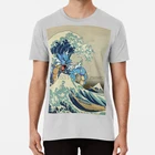 Футболка The Great Wave Off Gyarados, gyarados the great wave off kanagawa the great wave, японское аниме water magikarp blue