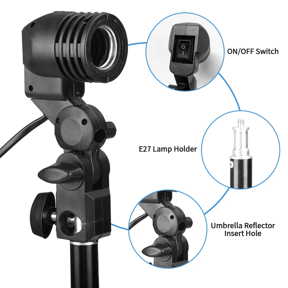 Миниатюрный Настольный зонтичное освещение для фотосъемки зонт с рефлектором E27