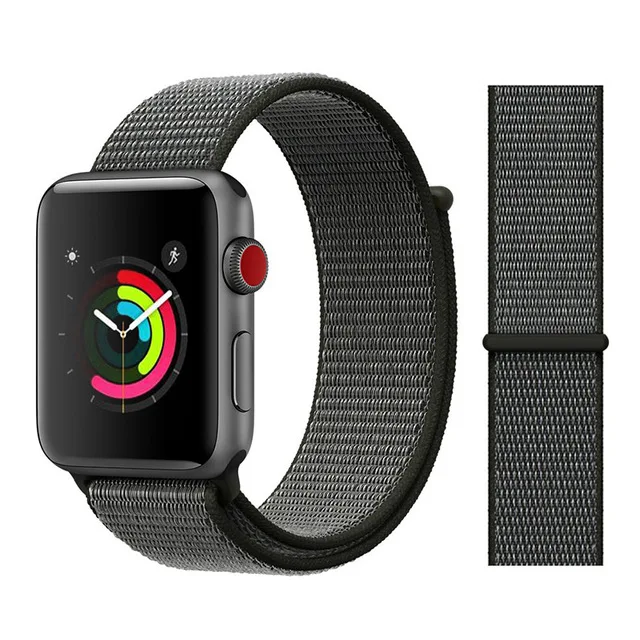 Für Apple часы Uhr группа серии 3/2/1 38 мм 42 мм нейлон Weiche Atmungsaktive нейлон für наручных часов iWatch, ersatz Спорт Шлайфе series4 40 мм 44 м - Цвет ремешка: Color8 Dark Olive