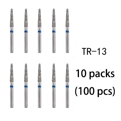 TR-13(100pcs) BR-31 Dental Diamond Burs Drill Dentistry Burs High Speed Handpiece Handle Diameter 1.6mm Dentist Tools BR-41 TR-13 FO32 - Цвет: TR-13(100pcs)