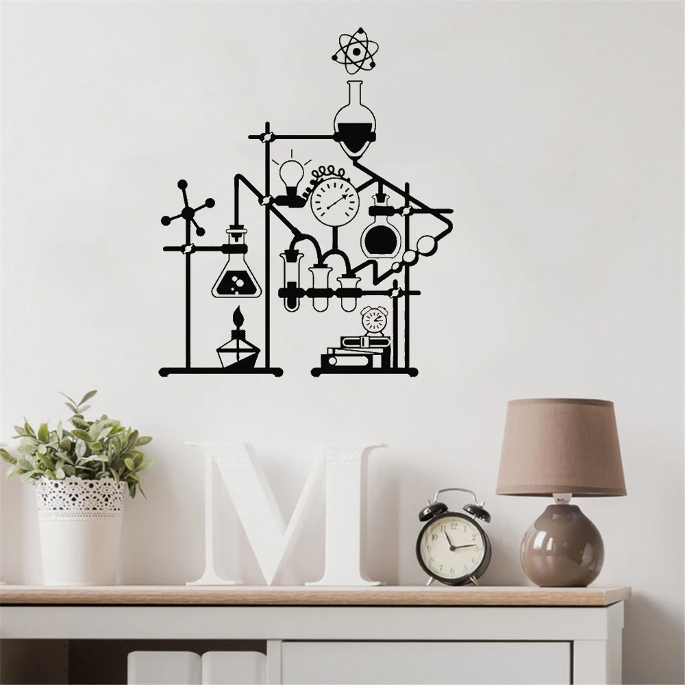 

Science Wall Stickers Experiment Laboratory Chemistry Wall Decal for Living Room School Vinyl Mural DW20658
