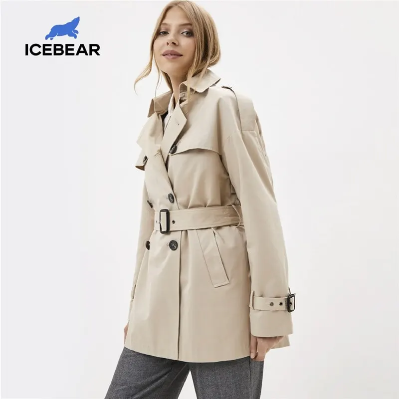 Женская Весенняя ветровка ICEbear 2020 стильный Повседневный Женский Тренч с