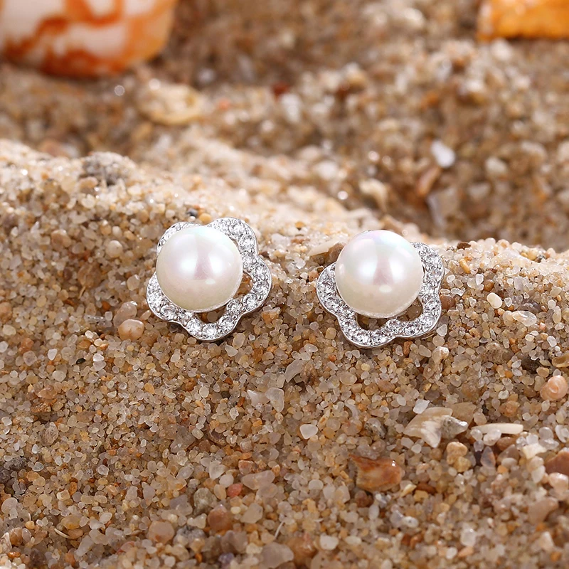 Новые модные геометрические циркониевые Необычные Кристальные серьги с цветком